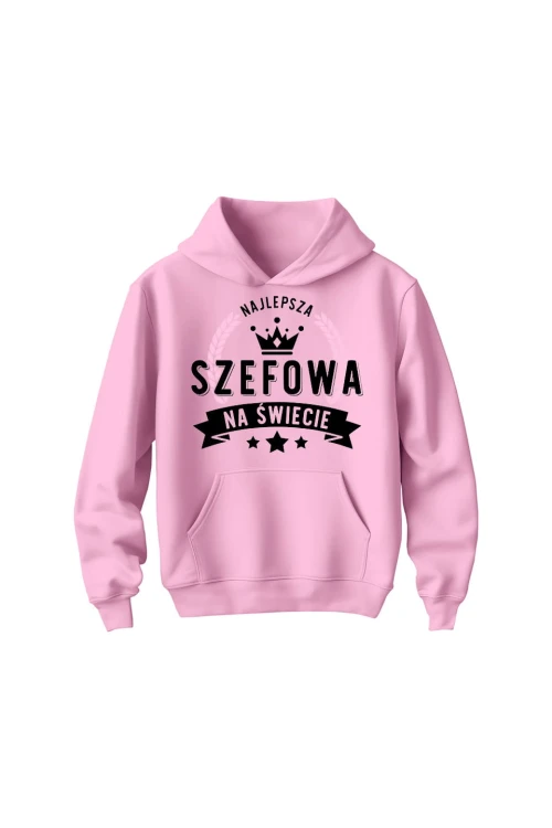Bluza dziecięca z kapturem Najlepsza Szefowa na świecie - różowa