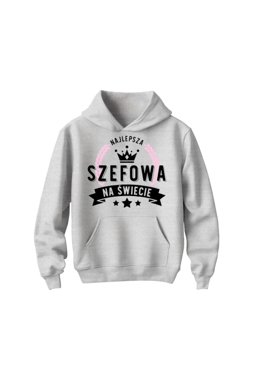 Bluza dziecięca z kapturem Najlepsza Szefowa na świecie - szara
