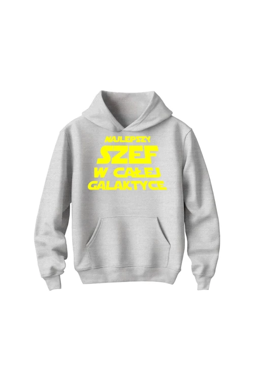 Bluza dziecięca z kapturem Najlepszy szef w całej galaktyce - szara