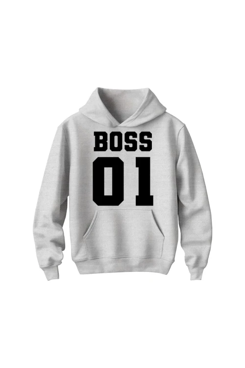 Bluza dziecięca z kapturem Boss 01 - szara