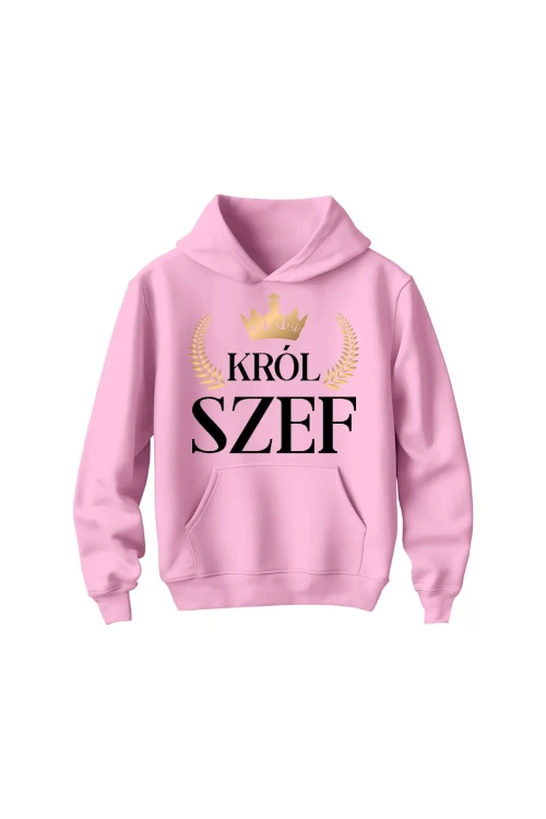 Bluza dziecięca z kapturem Król szef - różowa