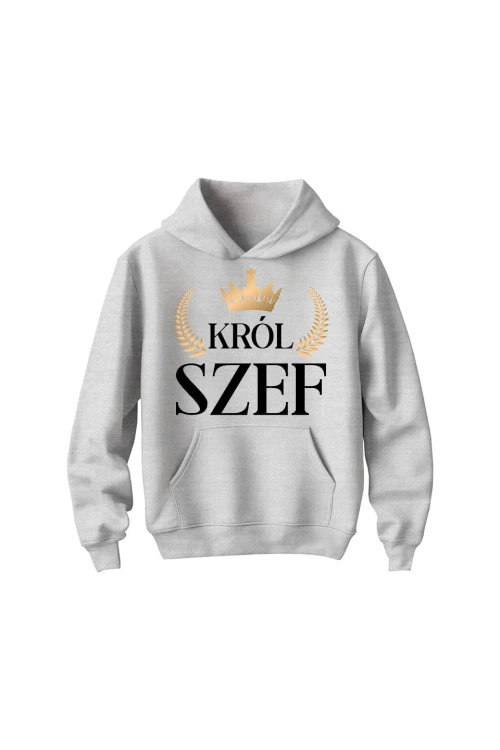 Bluza dziecięca z kapturem Król szef - szara
