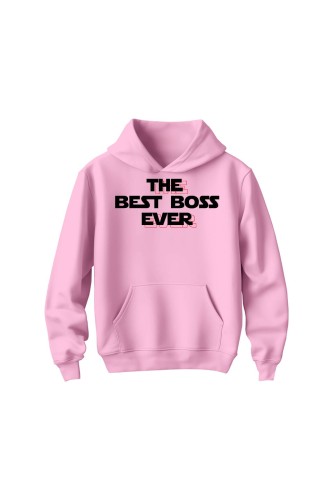 Bluza dziecięca z kapturem The best boss ever - różowa