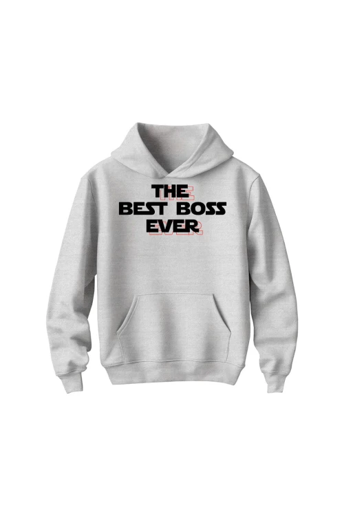 Bluza dziecięca z kapturem The best boss ever - szara