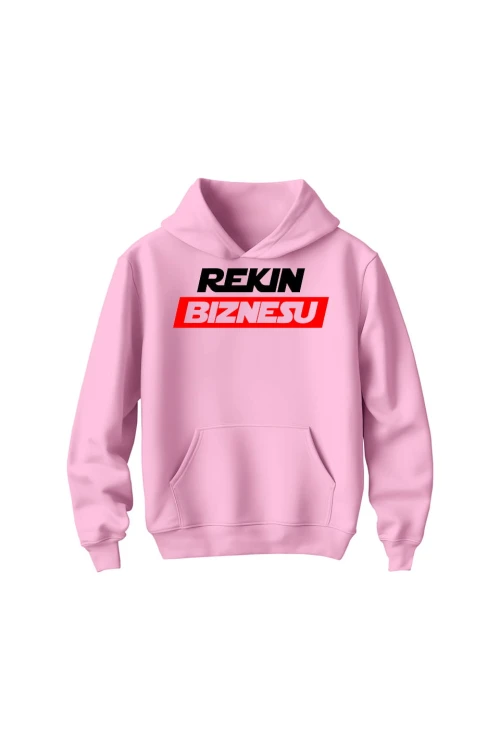 Bluza dziecięca z kapturem Rekin biznesu - różowa