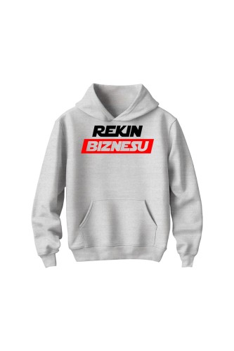 Bluza dziecięca z kapturem Rekin biznesu - szara