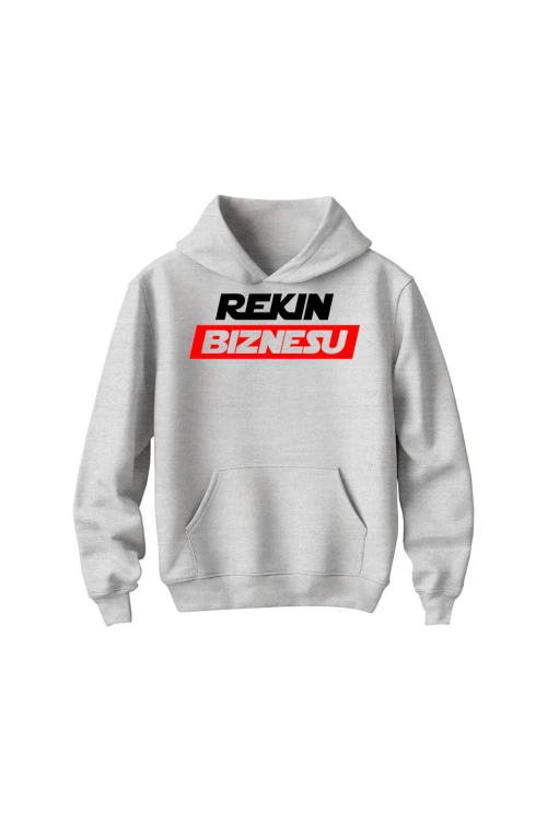 Bluza dziecięca z kapturem Rekin biznesu - szara