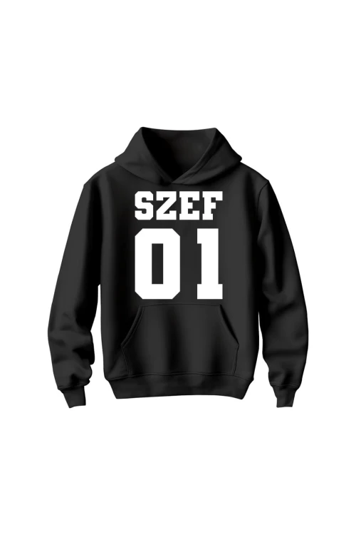 Bluza dziecięca z kapturem Szef 01 - czarna