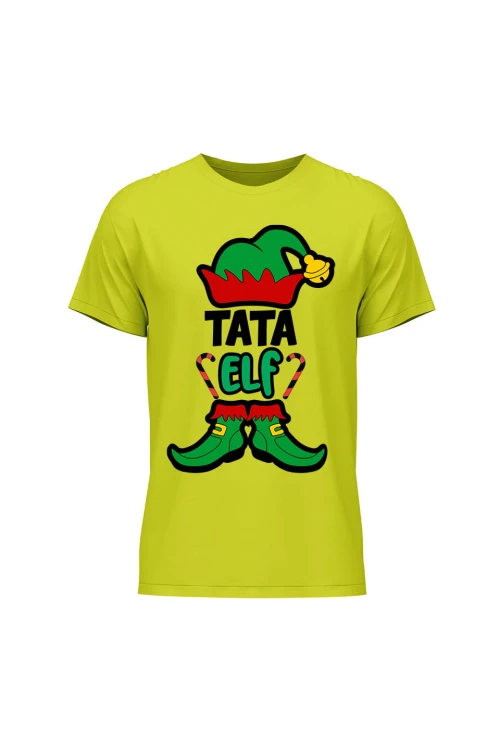 Koszulka męska Tata elf - limonka