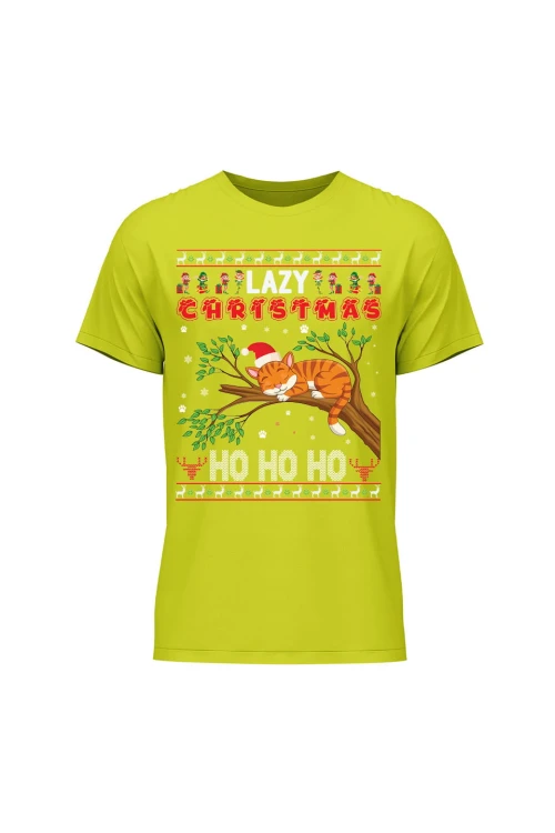 Koszulka męska Lazy christmas ho ho ho - limonka