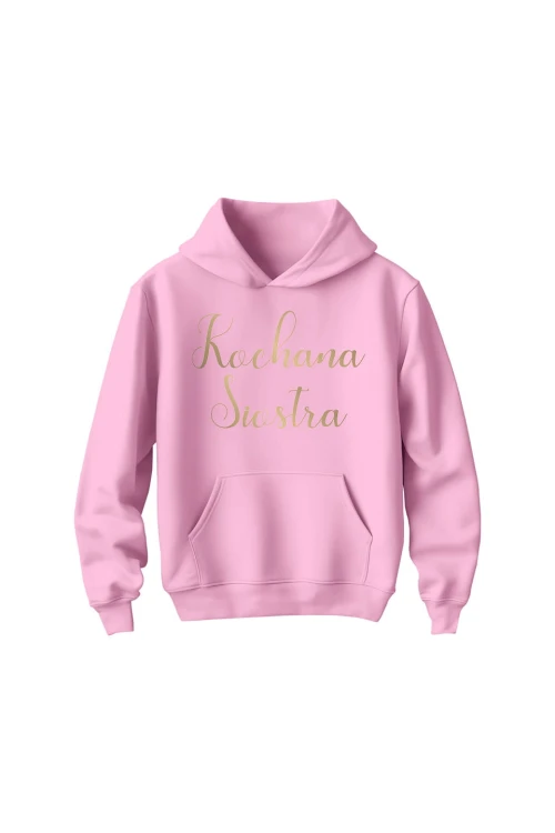 Bluza dziecięca z kapturem Kochana siostra - różowa