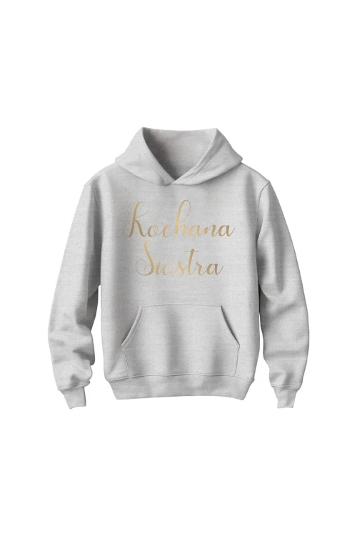 Bluza dziecięca z kapturem Kochana siostra - szara