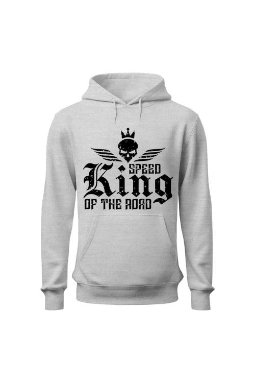 Bluza męska z kapturem Speed king of the road - szara