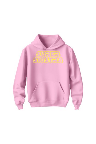 Bluza dziecięca z kapturem Super siostra - różowa