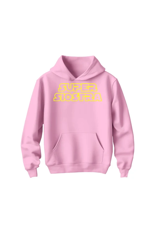 Bluza dziecięca z kapturem Super siostra - różowa