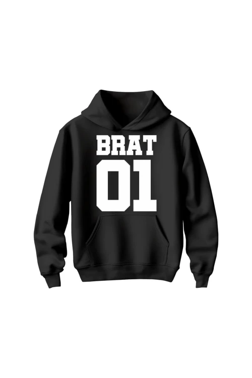 Bluza dziecięca z kapturem Brat 01 - czarna