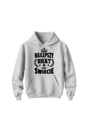 Bluza dziecięca z kapturem Najlepszy brat na świecie - szara