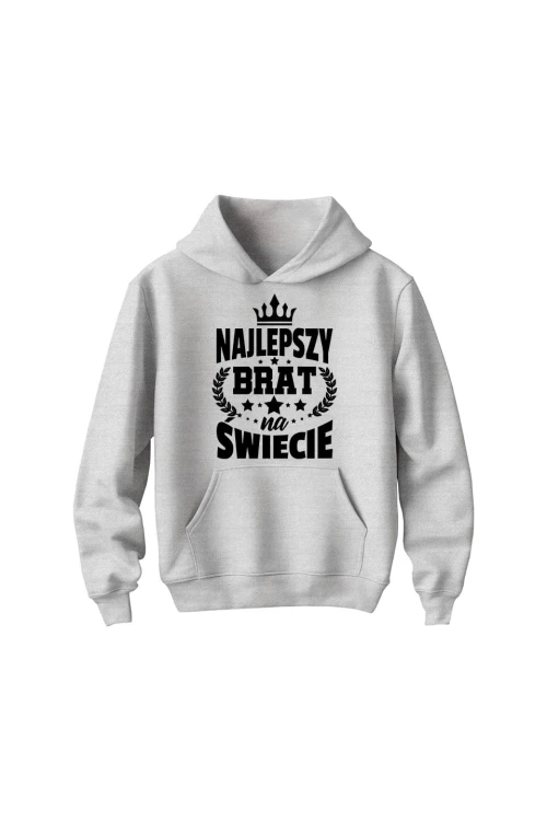 Bluza dziecięca z kapturem Najlepszy brat na świecie - szara