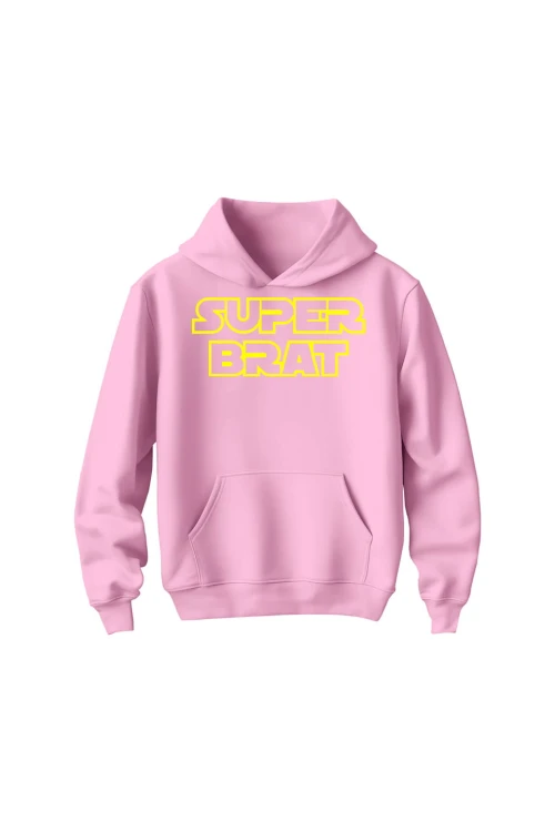 Bluza dziecięca z kapturem Super brat - różowa