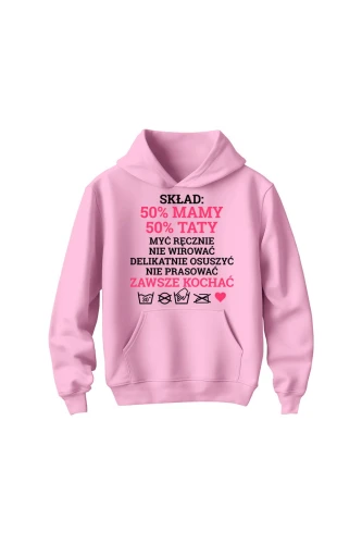 Bluza dziecięca z kapturem Skład dziecka różowy