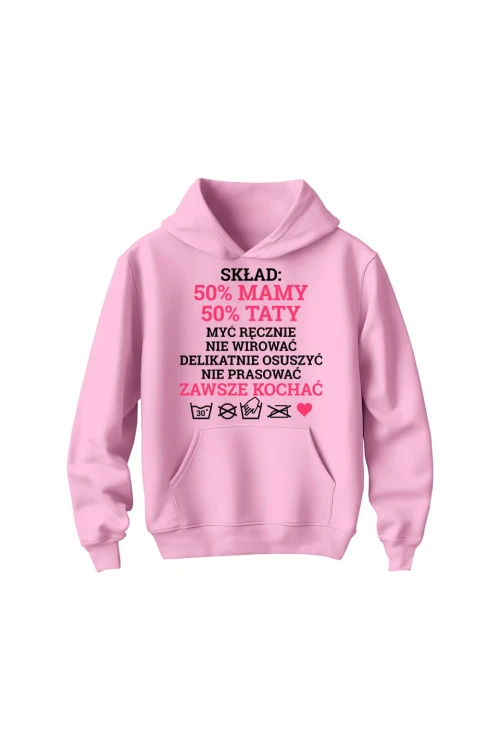 Bluza dziecięca z kapturem Skład dziecka różowy - różowa