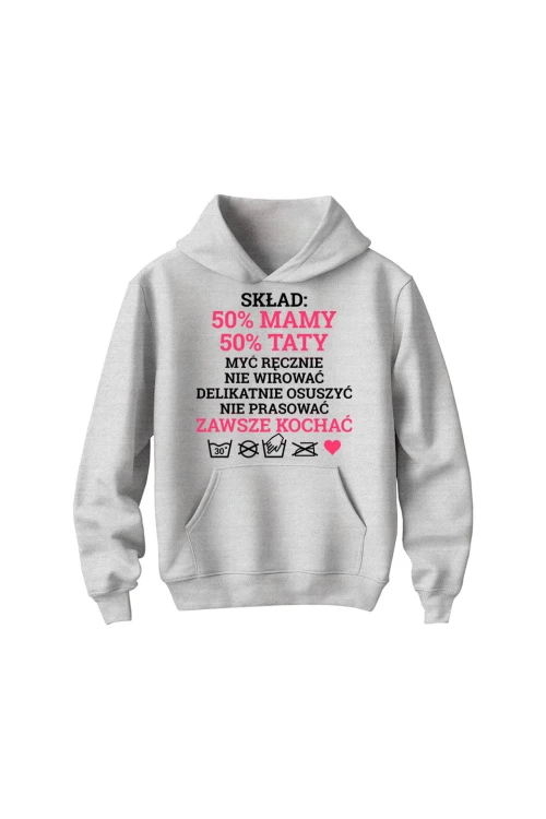 Bluza dziecięca z kapturem Skład dziecka różowy - szara