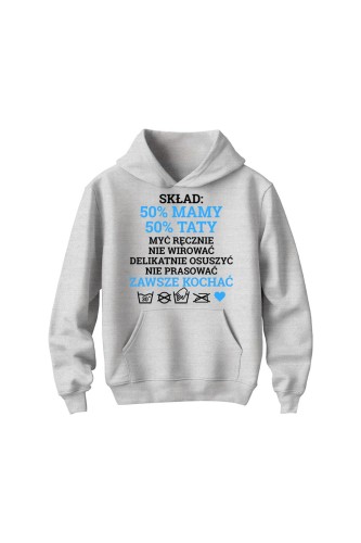 Bluza dziecięca z kapturem Skład dziecka niebieski - szara