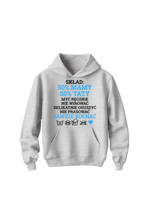Bluza dziecięca z kapturem Skład dziecka niebieski - szara