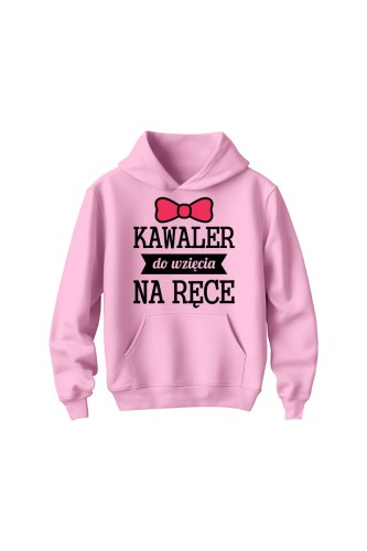 Bluza dziecięca z kapturem Kawaler do wzięcia na ręce - różowa