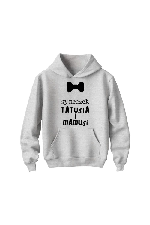 Bluza dziecięca z kapturem Syneczek tatusia i mamusi - szara