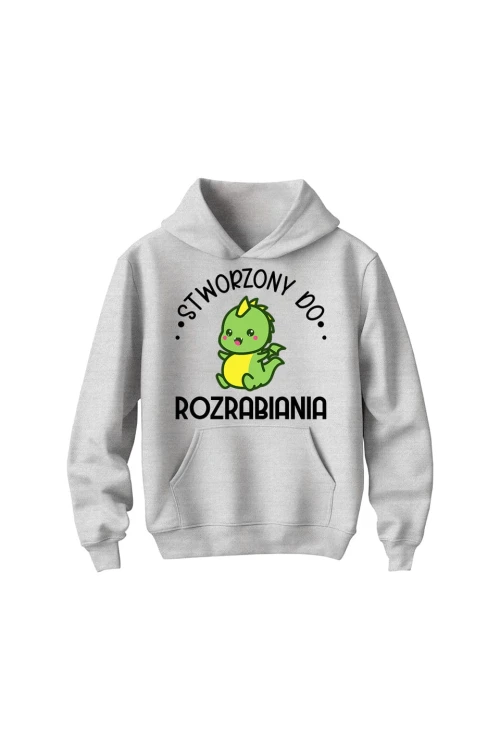 Bluza dziecięca z kapturem stworzony do rozrabiania - szara