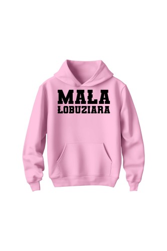Bluza dziecięca z kapturem Mała łobuziara - różowa