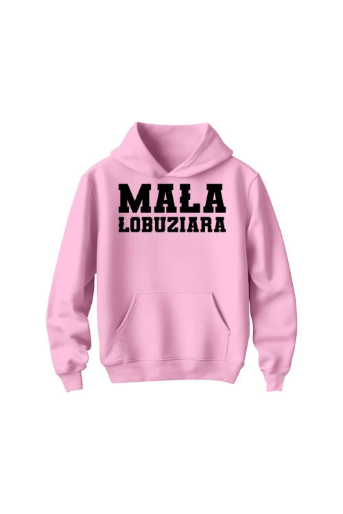 Bluza dziecięca z kapturem Mała łobuziara - różowa