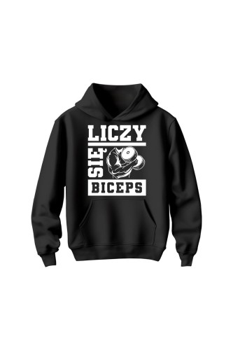 Bluza dziecięca z kapturem Liczy się biceps - czarna
