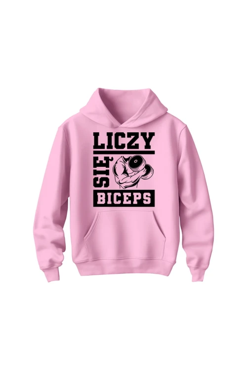 Bluza dziecięca z kapturem Liczy się biceps - różowa
