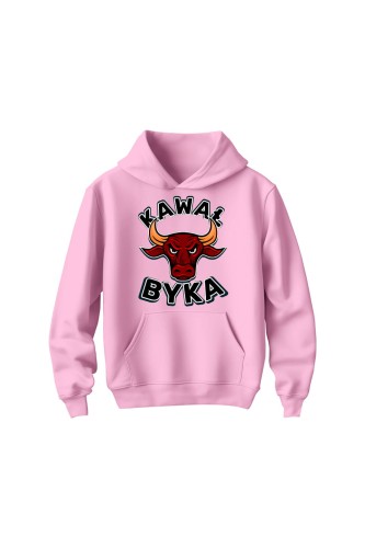Bluza dziecięca z kapturem Kawał byka - różowa