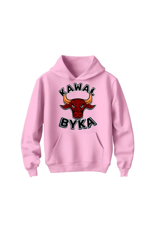 Bluza dziecięca z kapturem Kawał byka - różowa