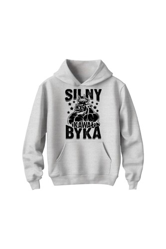 Bluza dziecięca z kapturem Silny Kawał Byka - szara