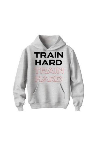 Bluza dziecięca z kapturem Train Hard - szara