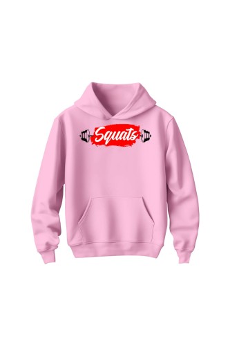 Bluza dziecięca z kapturem Squats - różowa