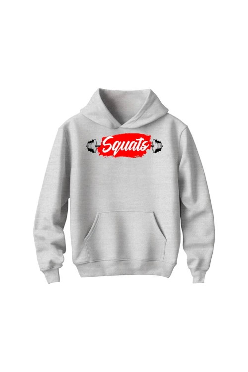 Bluza dziecięca z kapturem Squats - szara