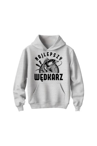 Bluza dziecięca z kapturem Najlepszy wędkarz - szara