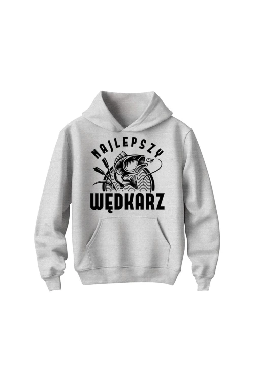 Bluza dziecięca z kapturem Najlepszy wędkarz - szara