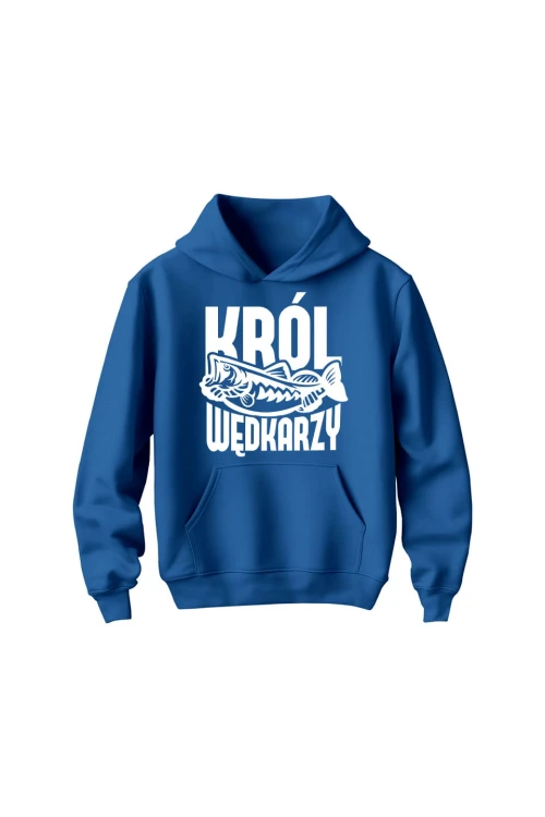 Bluza dziecięca z kapturem Król wędkarzy - niebieska