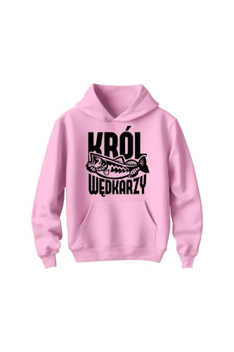 Bluza dziecięca z kapturem Król wędkarzy - różowa