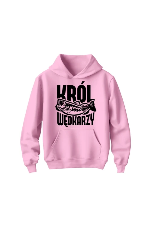 Bluza dziecięca z kapturem Król wędkarzy - różowa