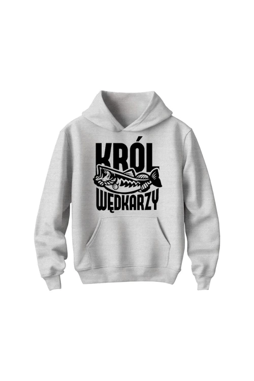 Bluza dziecięca z kapturem Król wędkarzy - szara