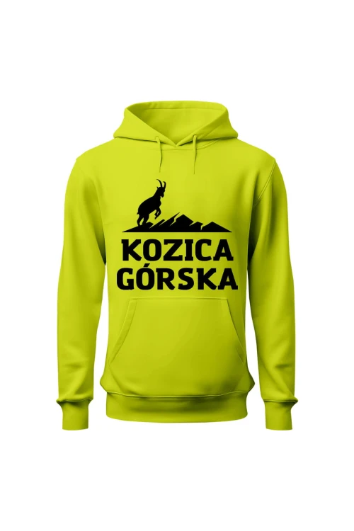 Bluza męska z kapturem Kozica górska - limonka