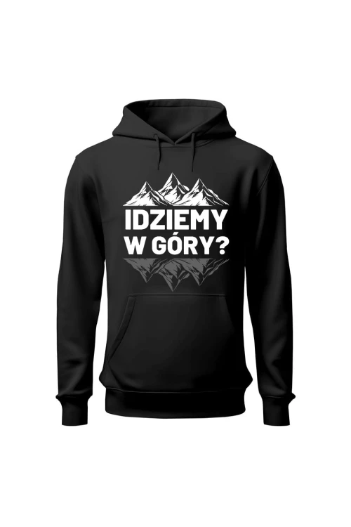 Bluza męska z kapturem Idziemy w góry - czarna