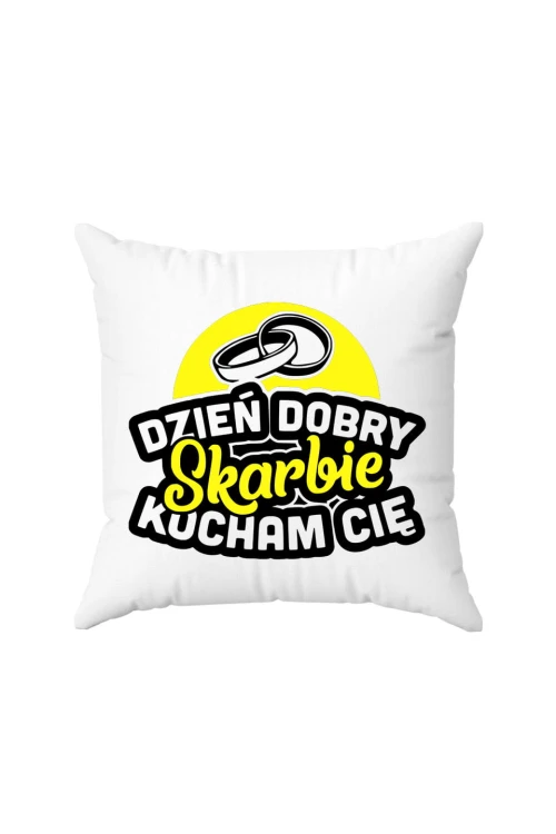 Poduszka Dzień dobry skarbie kocham cię obrączki